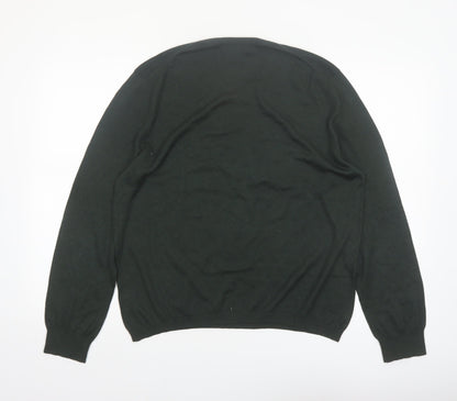 Banana Republic Men's Green Silk Cashmere V-Neck Jumper Size M