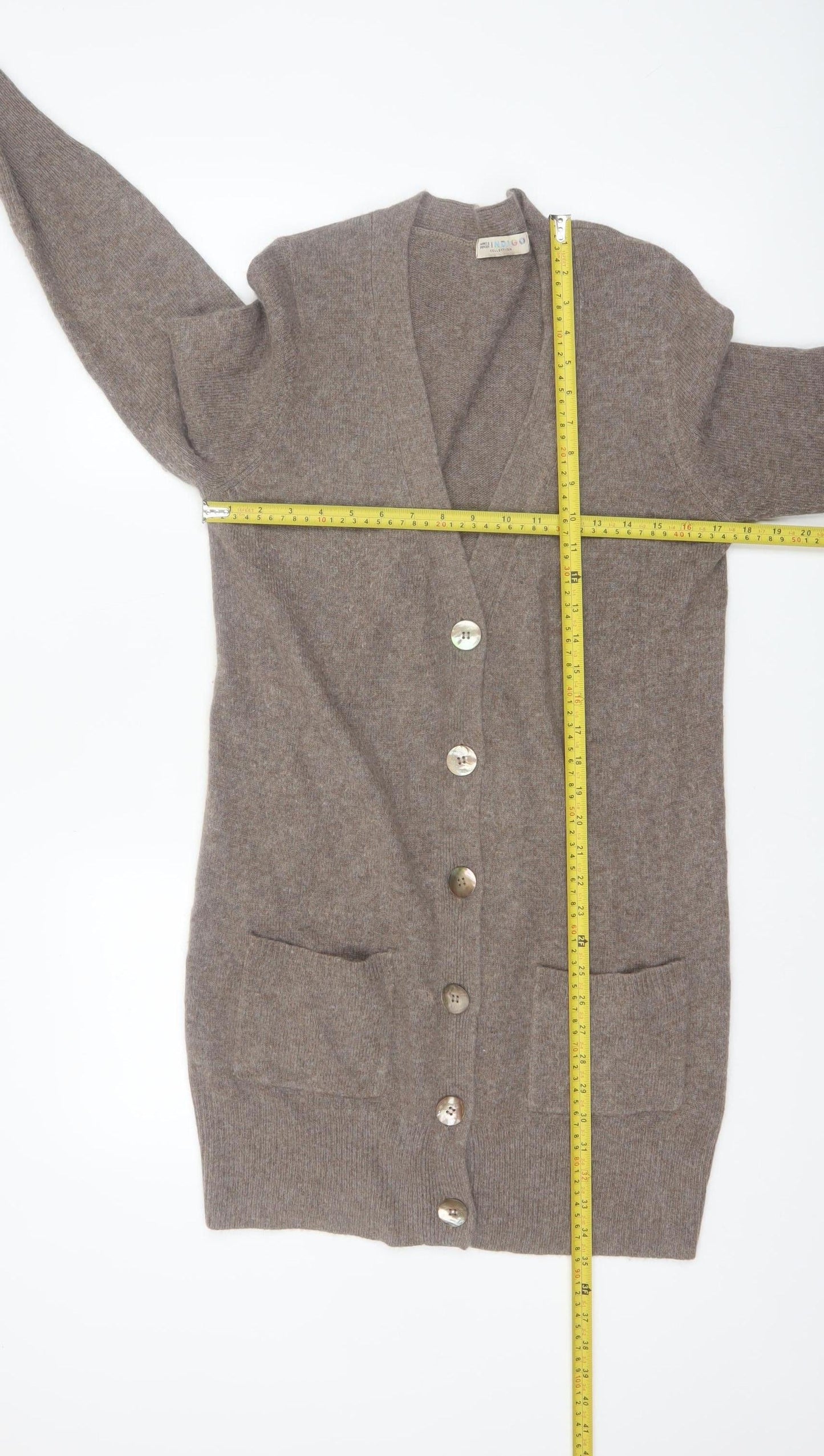 Marks and Spencer Women Brown Long Sleeve V-Neck Cardigan Size 16