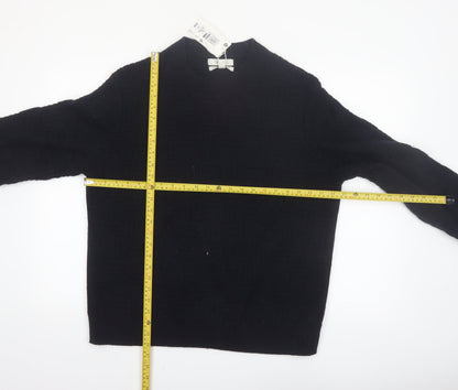 Marks and Spencer Mens Black Lambswool Blend Crew Neck Jumper L