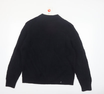 Marks and Spencer Mens Black Lambswool Blend Crew Neck Jumper L