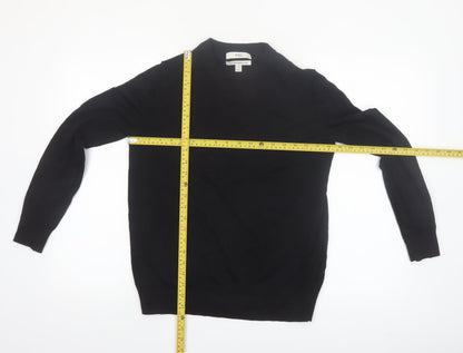 Marks and Spencer Womens Black Merino Wool Crew Neck Jumper Size 12