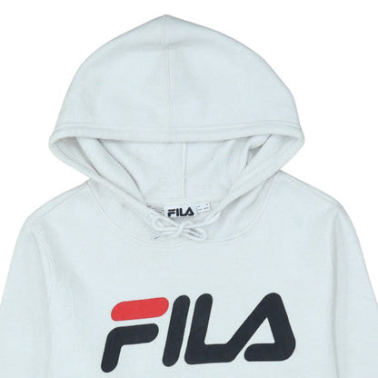 FILA Mens White 3XL Pullover Hoodie Fleece Logo Sweatshirt