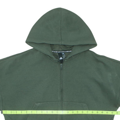 Adidas Womens Green Full Zip Hoodie Size M Classic Sportswear
