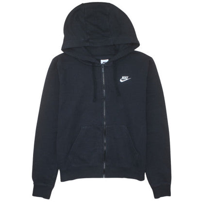 Nike Women's Black Full Zip Hoodie M Cotton Blend Casual Sweatshirt
