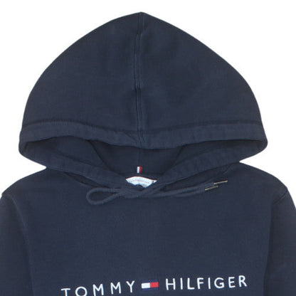 Tommy Hilfiger Womens Navy M Pullover Hoodie Cotton Blend Classic Fit