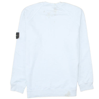 Stone Island Men's White XL Crew Neck Pullover Sweatshirt