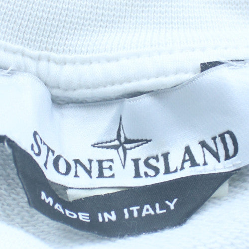 Stone Island Men's White XL Crew Neck Pullover Sweatshirt