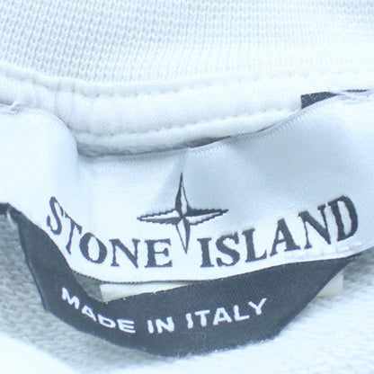 Stone Island Men's White XL Crew Neck Pullover Sweatshirt