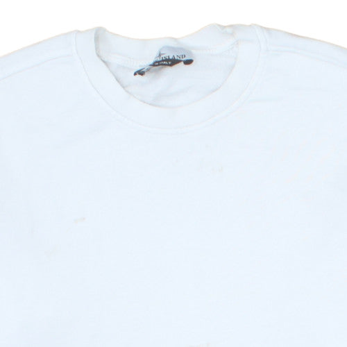 Stone Island Men's White XL Crew Neck Pullover Sweatshirt