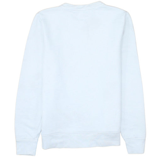 Tommy Hilfiger Women White Small Sweatshirt Crew Neck Logo Cotton