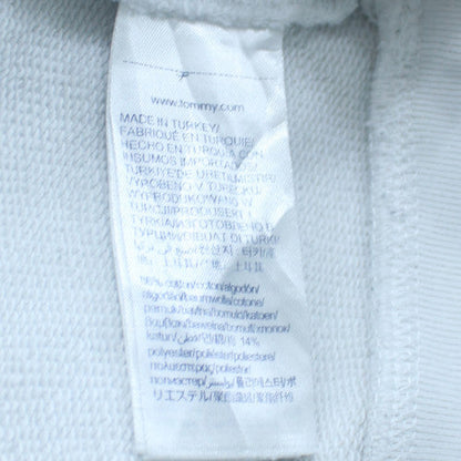 Tommy Hilfiger Women White Small Sweatshirt Crew Neck Logo Cotton