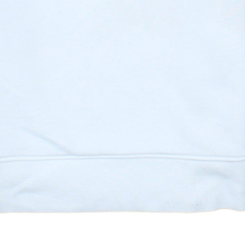 Tommy Hilfiger Women White Small Sweatshirt Crew Neck Logo Cotton