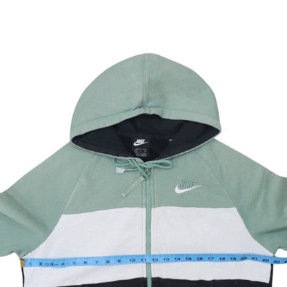 Nike Men's Green Full Zip Hoodie Small Colour Block Sportswear