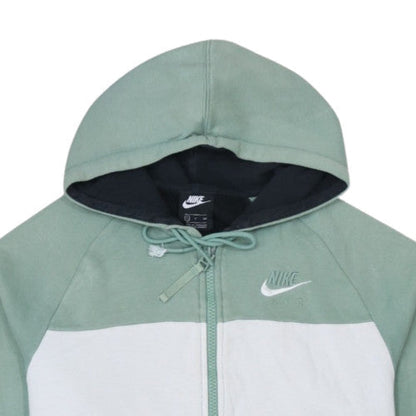 Nike Men's Green Full Zip Hoodie Small Colour Block Sportswear