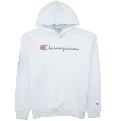 Champion Men's White 2XL Pullover Hoodie with Logo