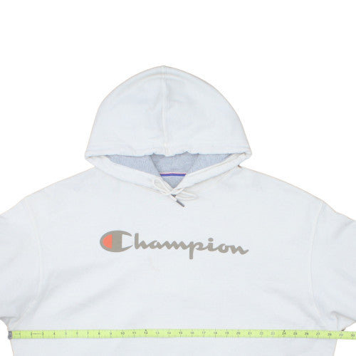 Champion Men's White 2XL Pullover Hoodie with Logo