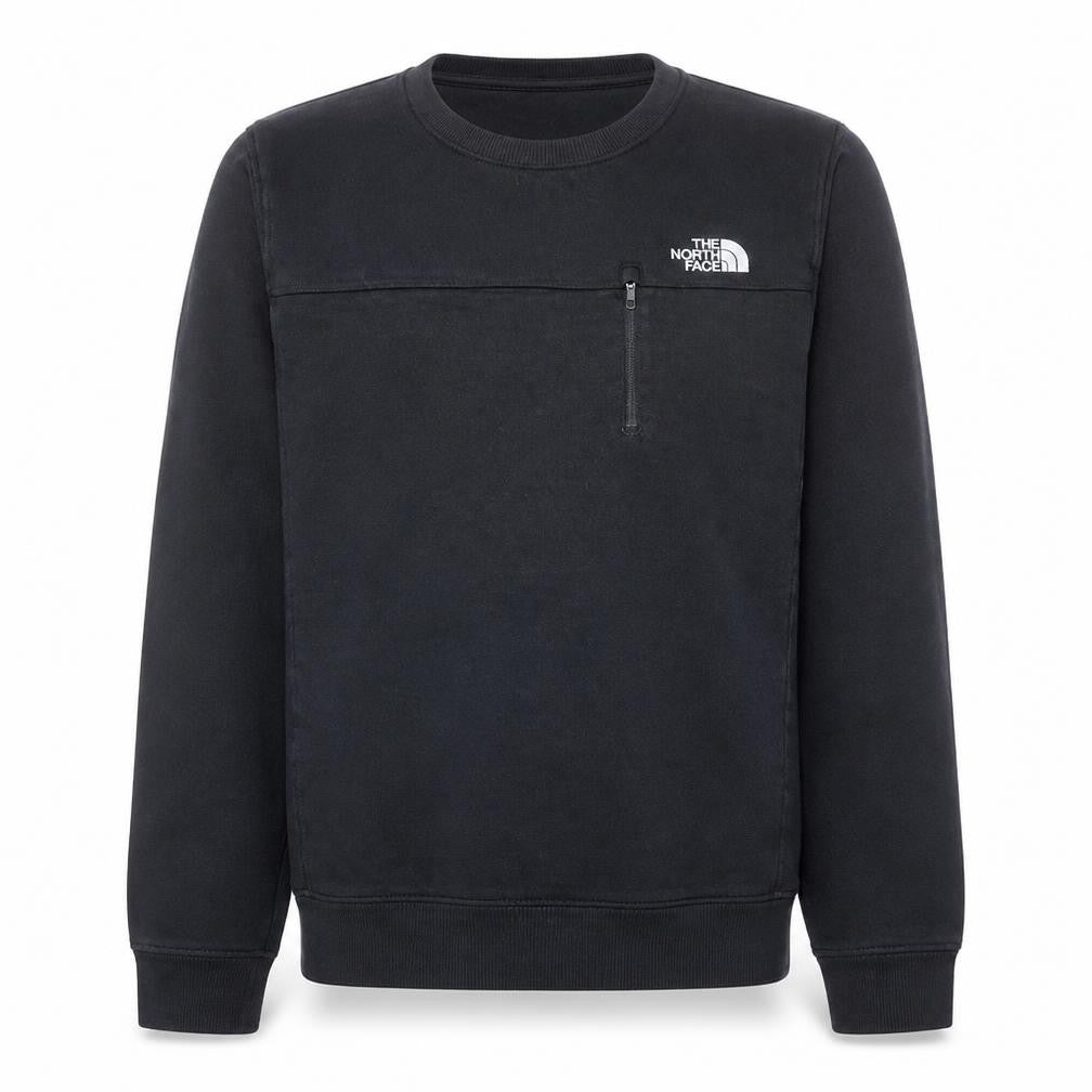 The North Face Men's Black Pullover Sweatshirt Small Fleece Zip Pocket