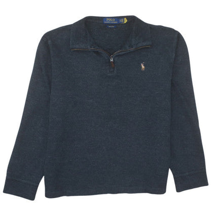 Ralph Lauren Men's Blue Cotton Half Zip Jumper Size S