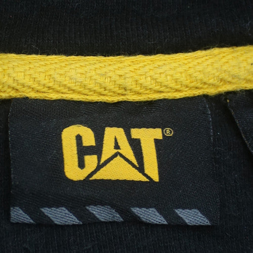 Caterpillar Men's Black Pullover Hoodie Size L Cotton Blend Workwear