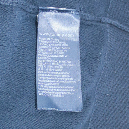 Tommy Hilfiger Men's Blue Cotton Silk V-Neck Jumper Size S