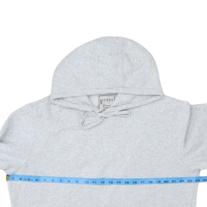Guess Men's Grey Pullover Hoodie L Fleece Regular Fit
