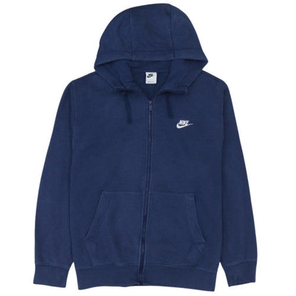 Nike Men's Blue Full Zip Hoodie L Cotton Blend Fleece