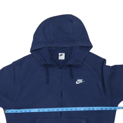 Nike Men's Blue Full Zip Hoodie L Cotton Blend Fleece