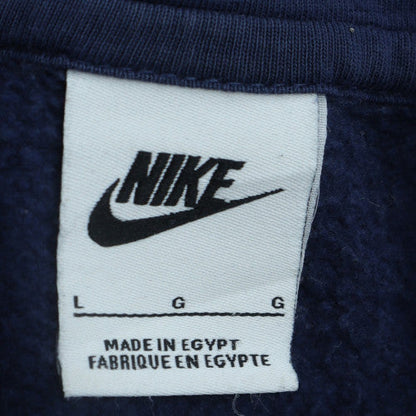 Nike Men's Blue Full Zip Hoodie L Cotton Blend Fleece