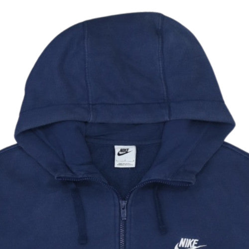Nike Men's Blue Full Zip Hoodie L Cotton Blend Fleece