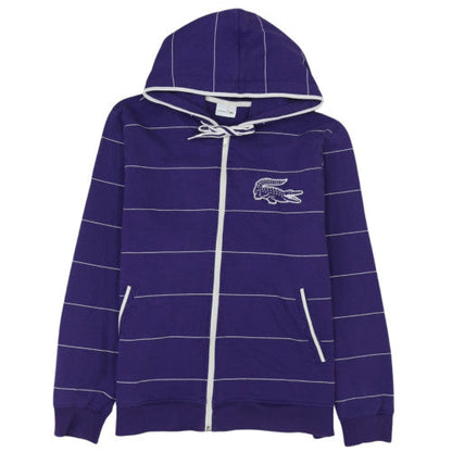 Lacoste Men’s Blue Striped Full Zip Hoodie Size 2XL Cotton