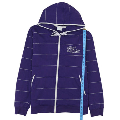 Lacoste Men’s Blue Striped Full Zip Hoodie Size 2XL Cotton