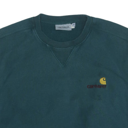Carhartt Men Green Crew Neck Pullover Sweatshirt M Regular Fleece