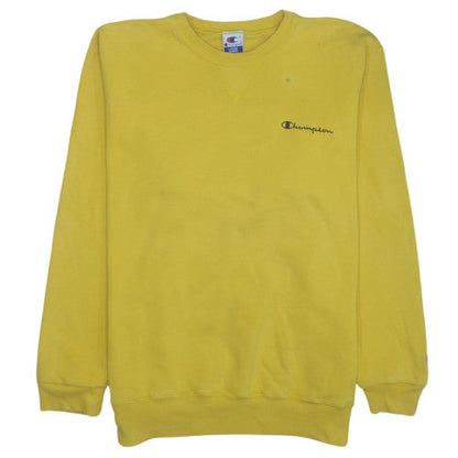 Champion Men's Yellow Pullover Sweatshirt Large Crew Neck Fleece