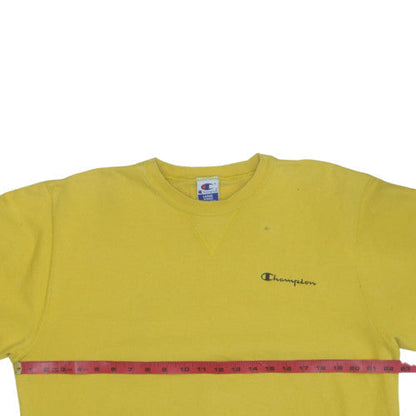 Champion Men's Yellow Pullover Sweatshirt Large Crew Neck Fleece