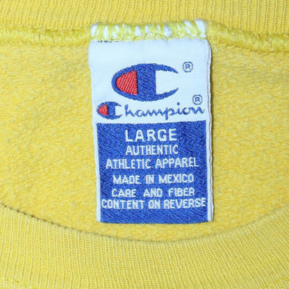 Champion Men's Yellow Pullover Sweatshirt Large Crew Neck Fleece