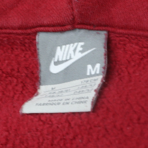 Nike Men's Red Full Zip Hoodie Air Logo Fleece Size M