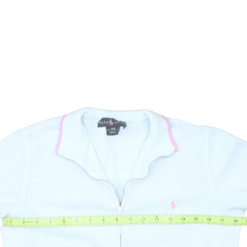 Ralph Lauren Women’s Light Blue Full Zip Hoodie Medium Cotton