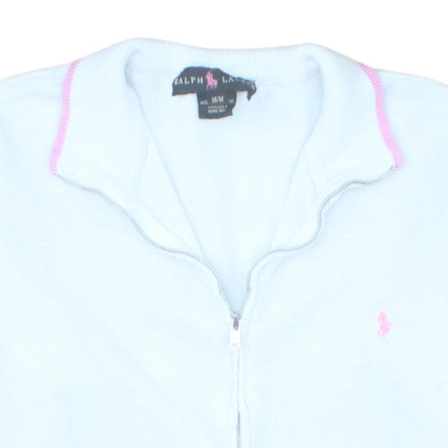 Ralph Lauren Women’s Light Blue Full Zip Hoodie Medium Cotton