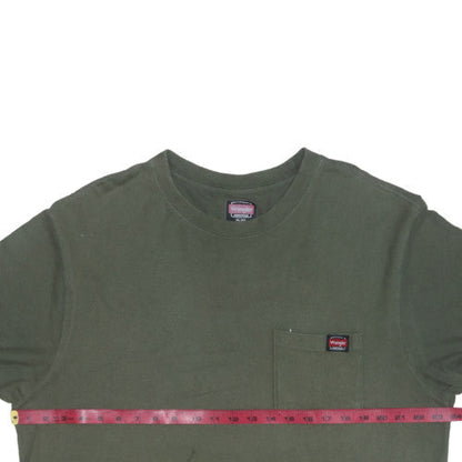 Wrangler Men’s Green XL Workwear Cotton Crew Neck T-Shirt