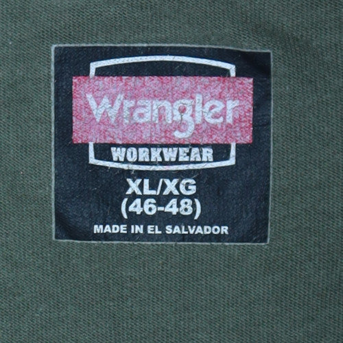 Wrangler Men’s Green XL Workwear Cotton Crew Neck T-Shirt