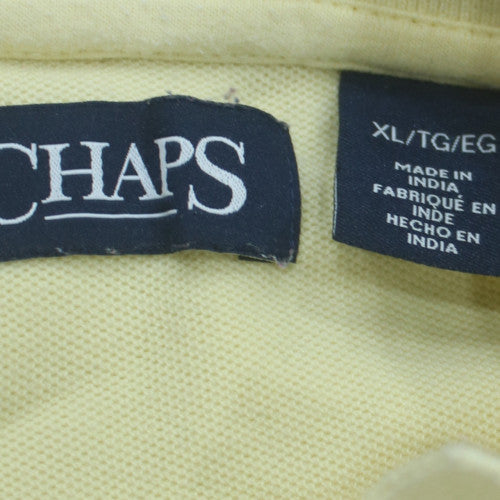 Chaps Men's Beige Cotton Polo Shirt XL Short Sleeve Classic Fit