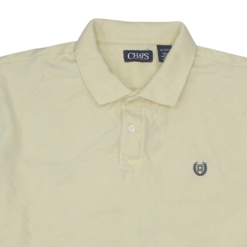 Chaps Men's Beige Cotton Polo Shirt XL Short Sleeve Classic Fit