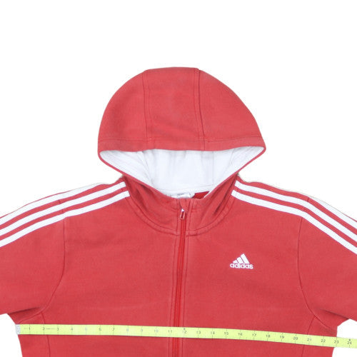Adidas Men's Red Full Zip Fleece Hoodie Size L Sportswear