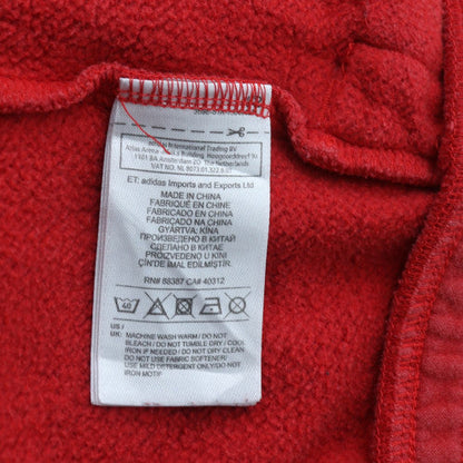 Adidas Men's Red Full Zip Fleece Hoodie Size L Sportswear