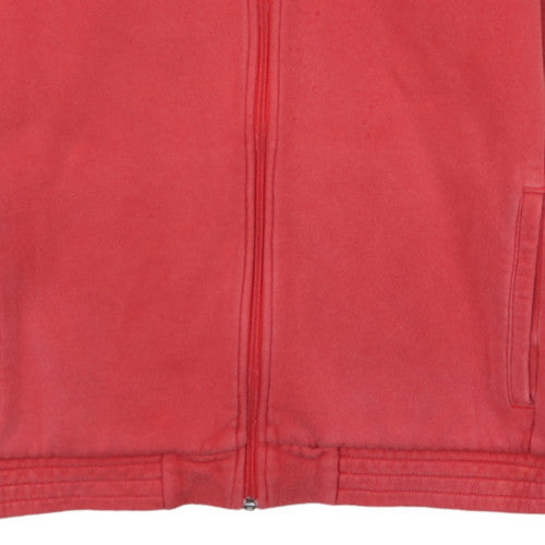 Adidas Men's Red Full Zip Fleece Hoodie Size L Sportswear