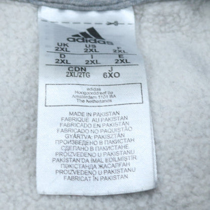 Adidas Mens Grey 2XL Pullover Hoodie Fleece Sportswear