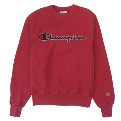 Champion Womens Red Small Reverse Weave Logo Pullover Sweatshirt