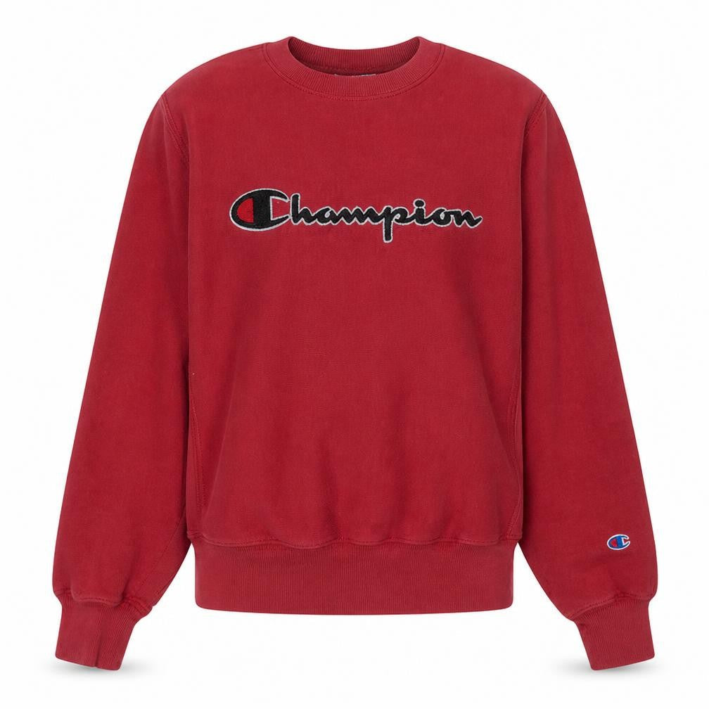 Champion Womens Red Small Reverse Weave Logo Pullover Sweatshirt