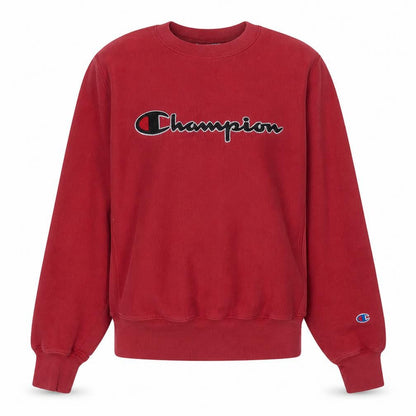 Champion Womens Red Small Reverse Weave Logo Pullover Sweatshirt