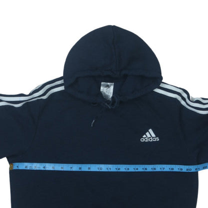 Adidas Mens Blue Pullover Hoodie M Sports Fleece Regular Fit